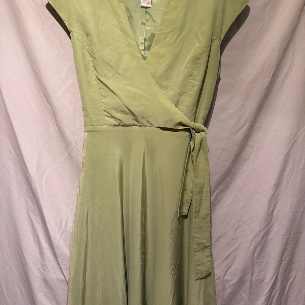Chadwicks Light Green Midi Wrap Dress
